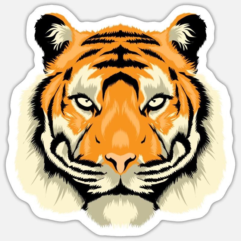 tiger - Sticker size S (10 x 10 cm) - white matte