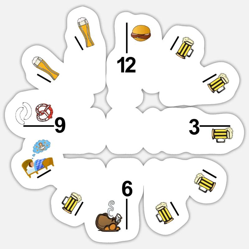 Bavarian clock - Sticker size S (10 x 10 cm) - white matte