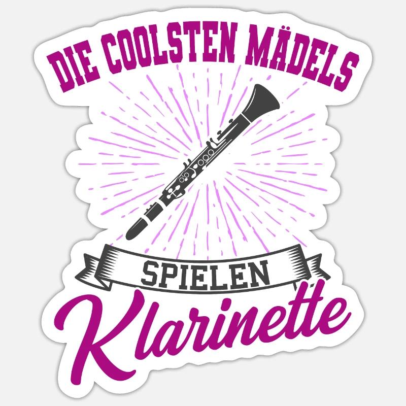 Klarinetten Klarinette Mädchen Geschenkidee - Sticker Größe S (10 x 10 cm) - Mattweiß