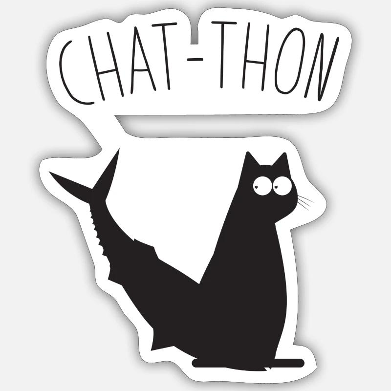 Chat-Thon Sticker taille S (10 x 10 cm)