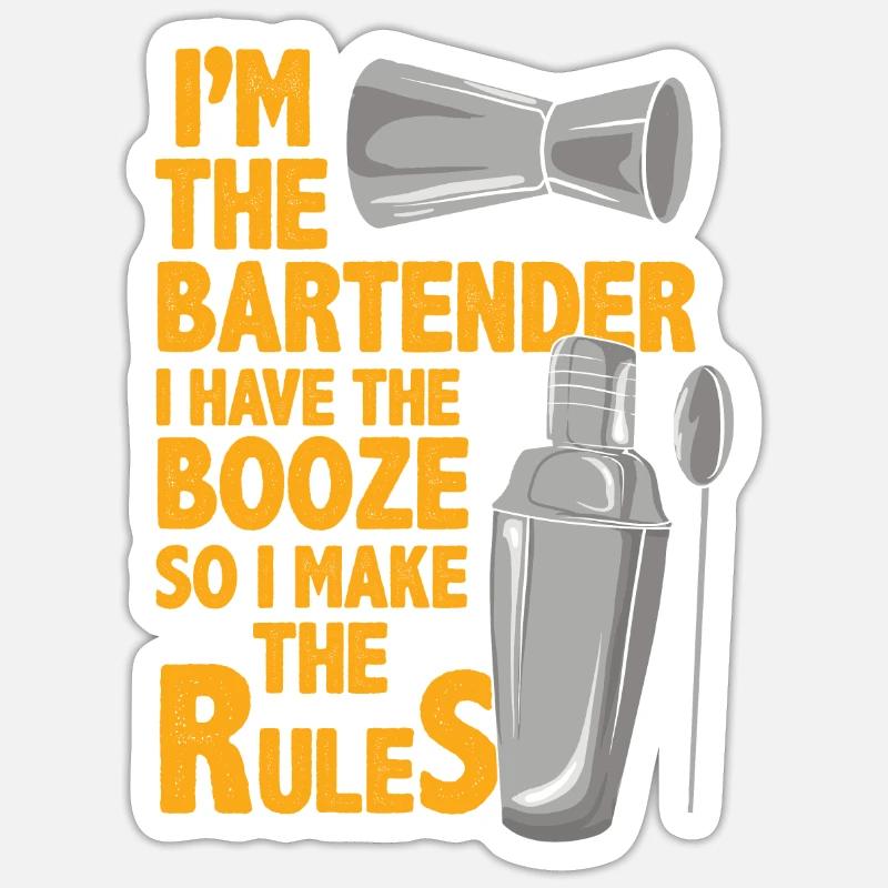 Bartender - Sticker size S (10 x 10 cm) - white matte