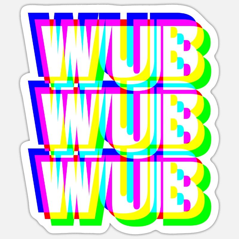 WUB WUB Dubstep Techno Rave Headbanger DJ Geschenk Sticker Größe S (10 x 10 cm)