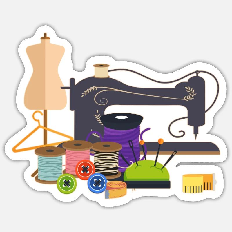Coudre à main - Sticker taille S (10 x 10 cm) - blanc mat