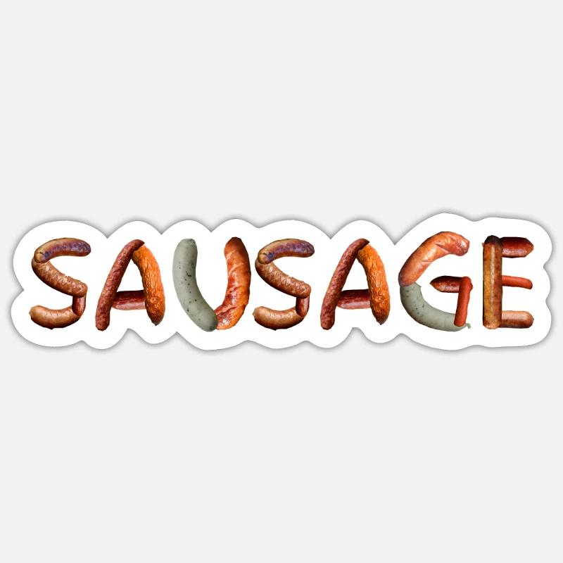 Wurst Sausage Fleisch Fleischesser Sticker Größe S (10 x 10 cm)