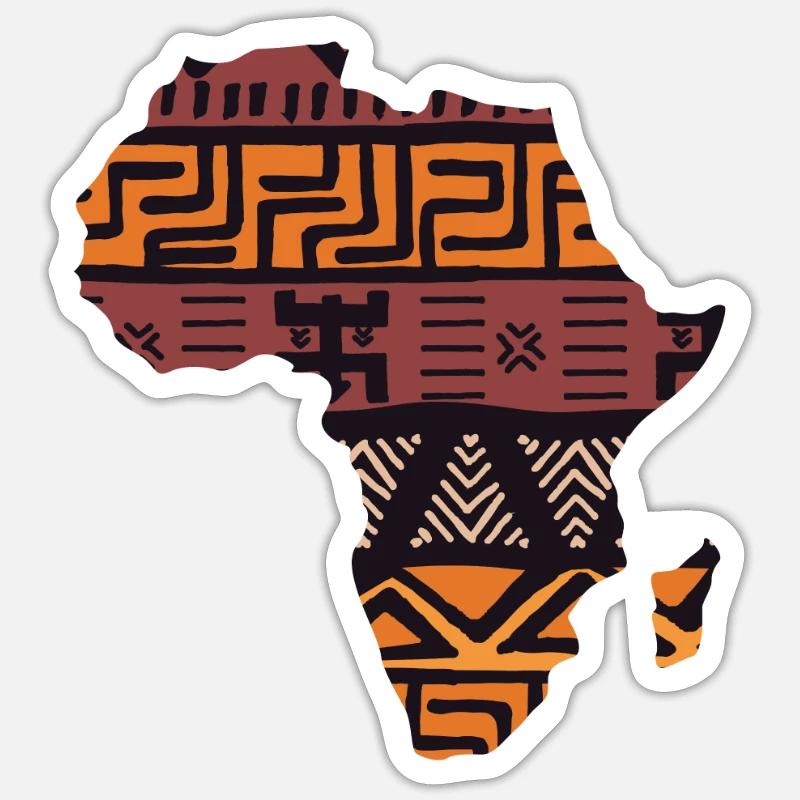 Africa Map Pattern - Sticker size S (10 x 10 cm) - white matte