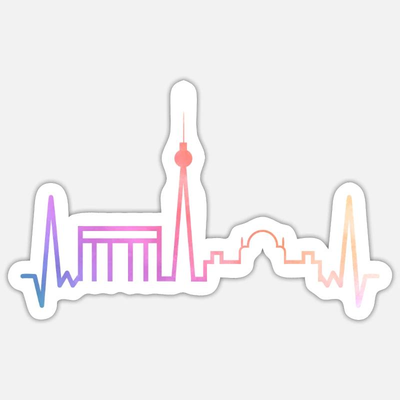 Berlin skyline - Sticker size S (10 x 10 cm) - white matte