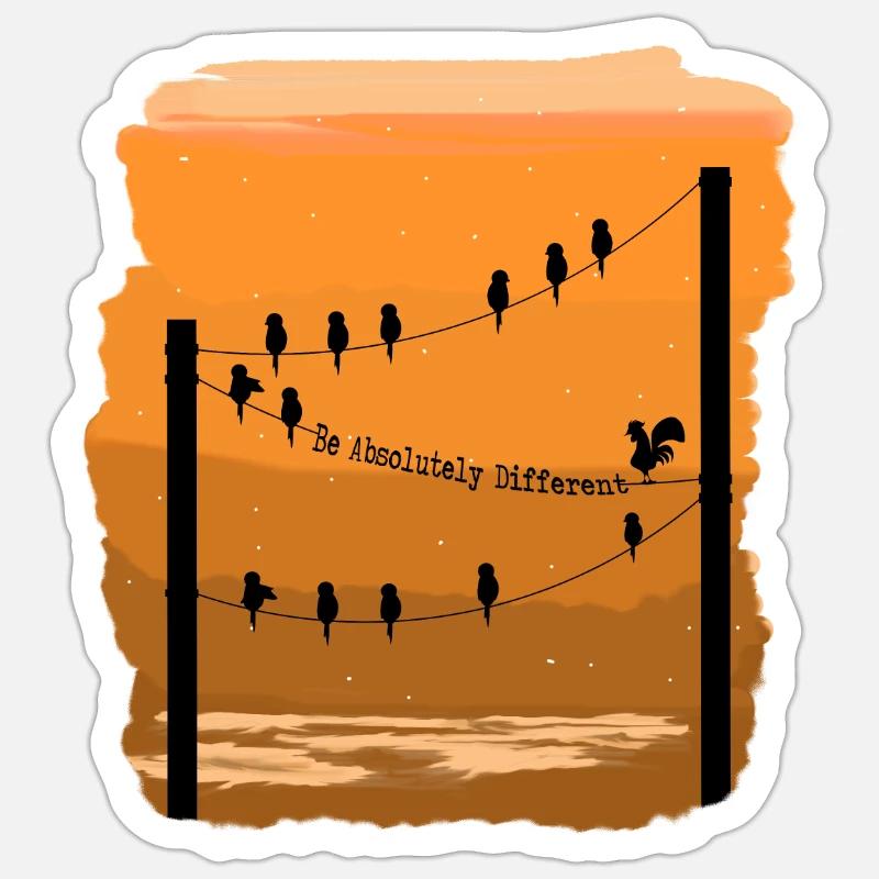Sei einzigartig - Huhn - Sticker Größe S (10 x 10 cm) - Mattweiß