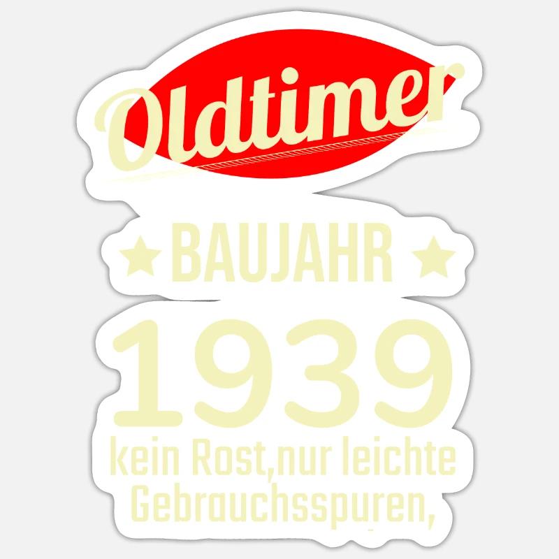 Oldtimer built in 1939 No rust Easily used - Sticker size S (10 x 10 cm) - white matte