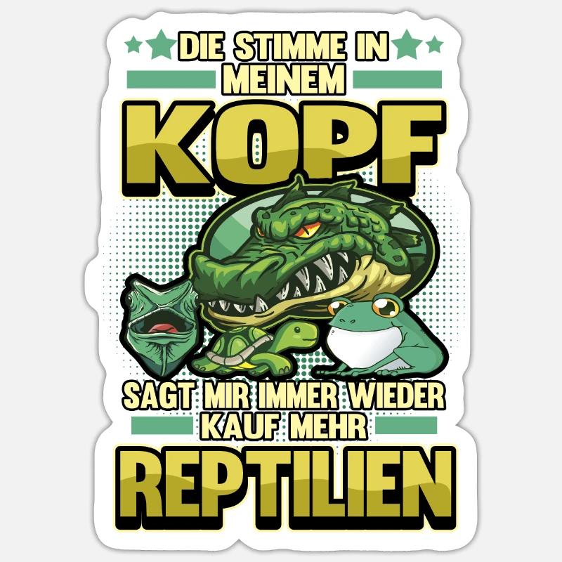 Lustig Reptilien Schlange Echsen Spruch Geschenk - Sticker Größe S (10 x 10 cm) - Mattweiß