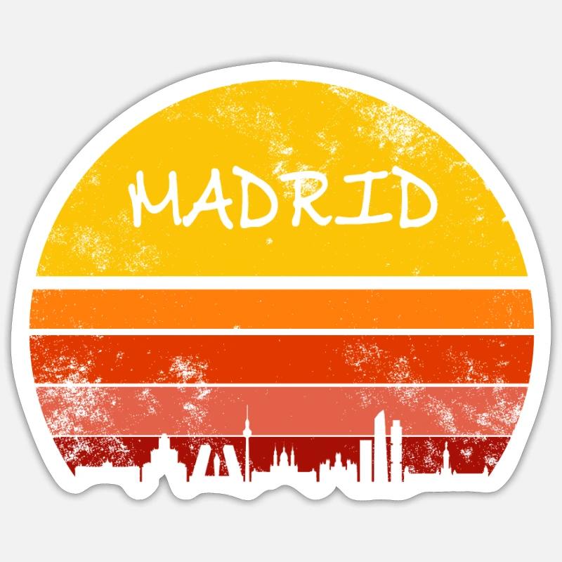 Madrid retro gift - Sticker size S (10 x 10 cm) - white matte