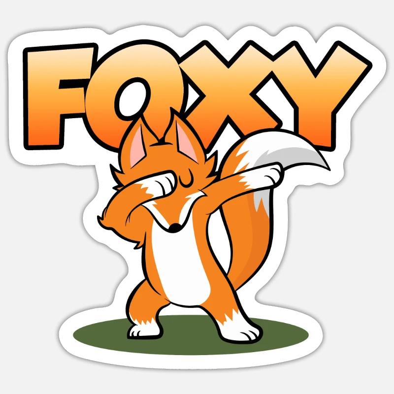 Dab Dabbing Dancing Disco Foxy Fox Sticker size S (10 x 10 cm)