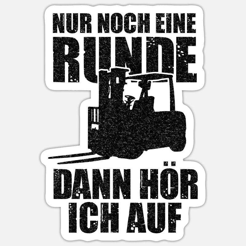 Stapler Staplerfahrer Gabelstapler Hubstapler Hubw - Sticker Größe S (10 x 10 cm) - Mattweiß