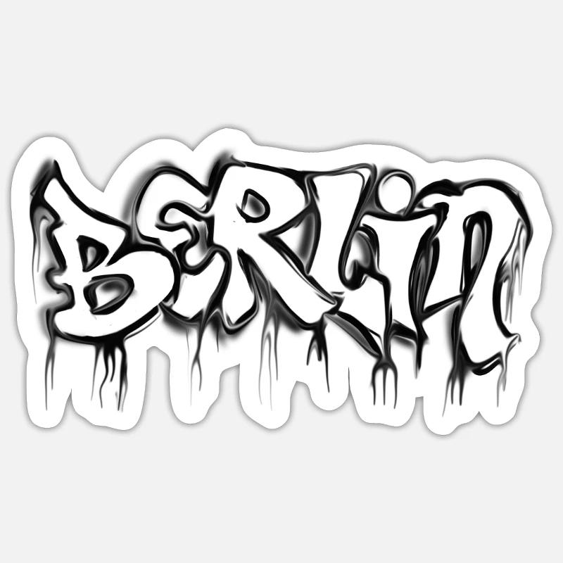 Berlin Graffiti - Sticker Größe S (10 x 10 cm) - Mattweiß