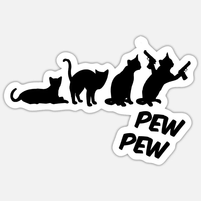 banc de chat - Sticker taille S (10 x 10 cm) - blanc mat