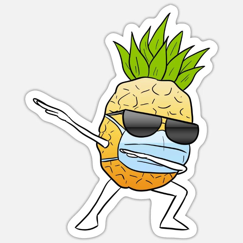Pineapple - Sticker size S (10 x 10 cm) - white matte