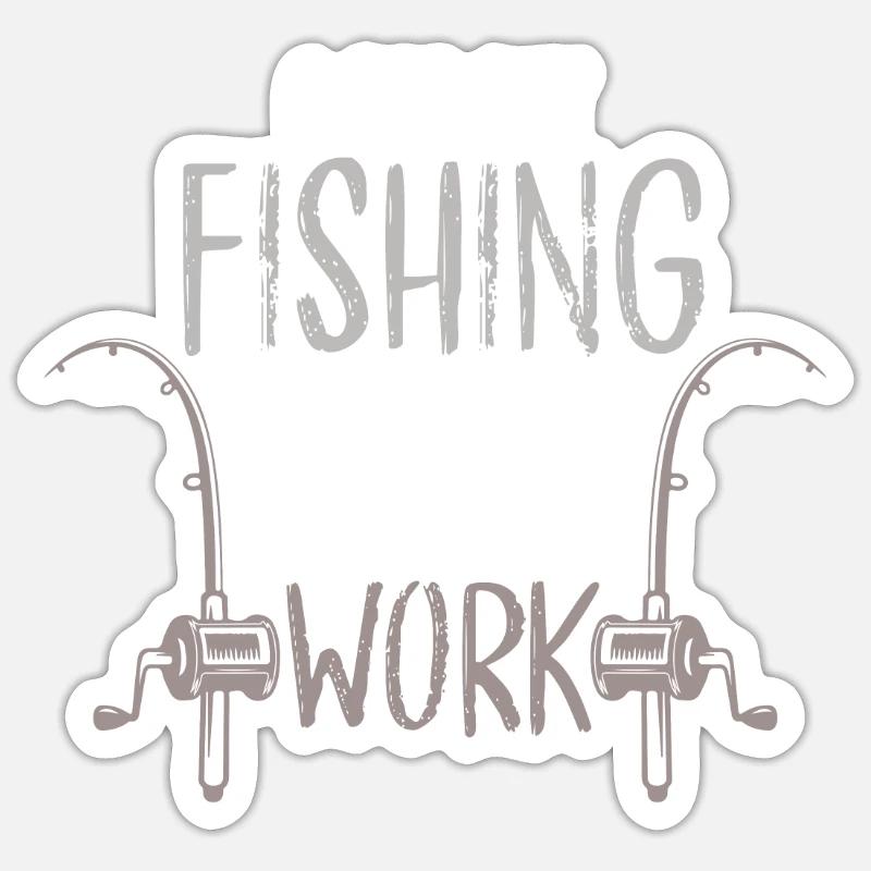 pêche pêche - Sticker taille S (10 x 10 cm) - blanc mat
