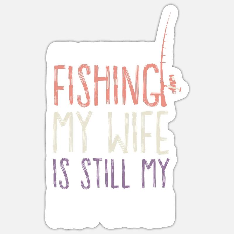 pêche pêche - Sticker taille S (10 x 10 cm) - blanc mat