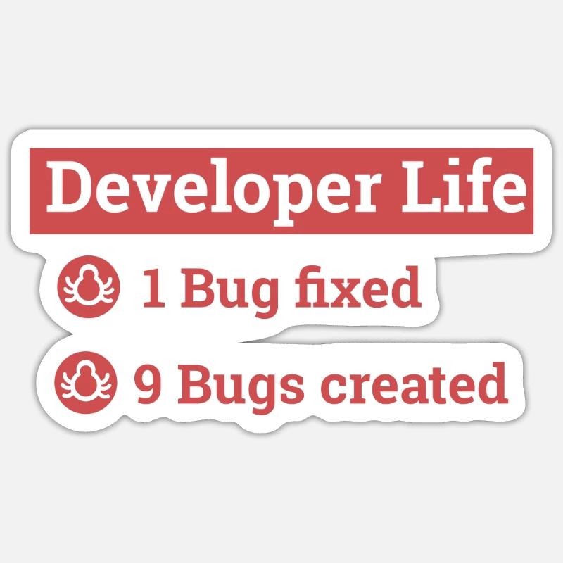 « Developer life » | Programmeur, programmeur Sticker taille S (10 x 10 cm)