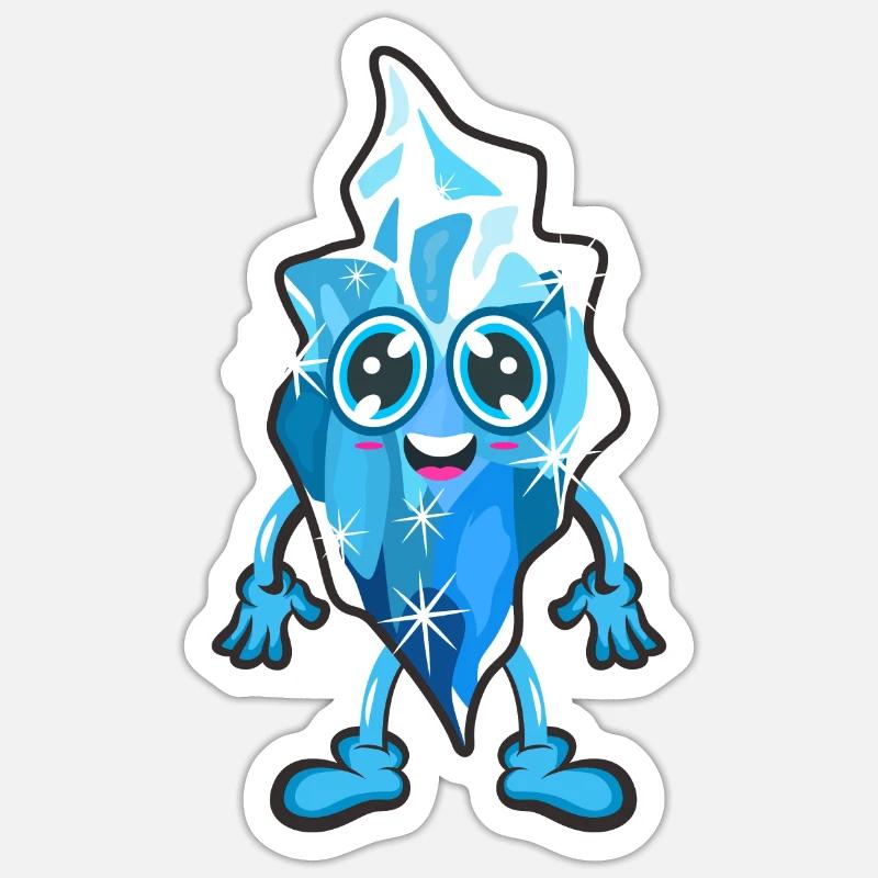 Crystal de glace - Sticker taille S (10 x 10 cm) - blanc mat