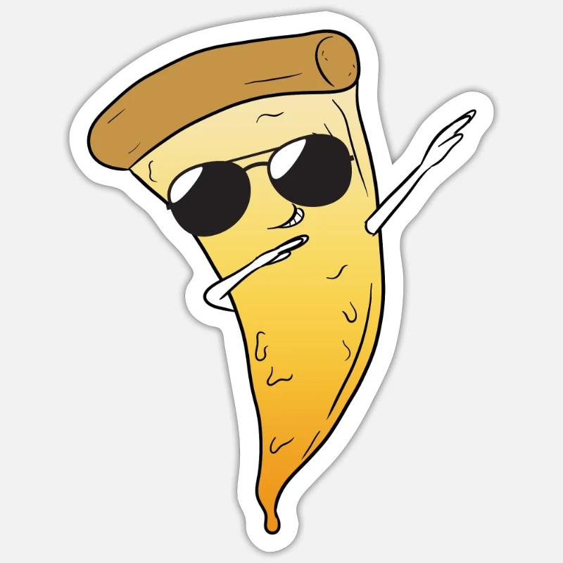 Dab Pizza - Sticker Größe S (10 x 10 cm) - Mattweiß