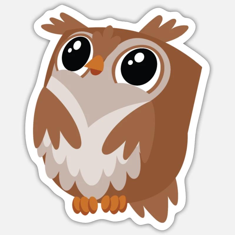 Eule - Sticker Größe S (10 x 10 cm) - Mattweiß