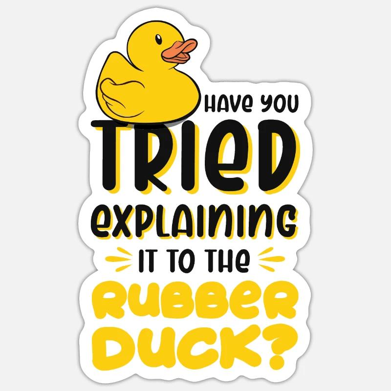 Programmer Programming Duck Rubber Duck - Sticker size S (10 x 10 cm) - white matte