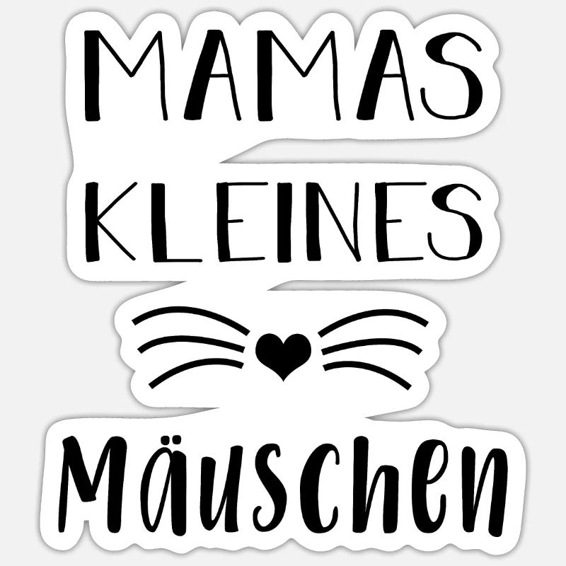Mamas kleines Mäuschen - Sticker Größe S (10 x 10 cm) - Mattweiß