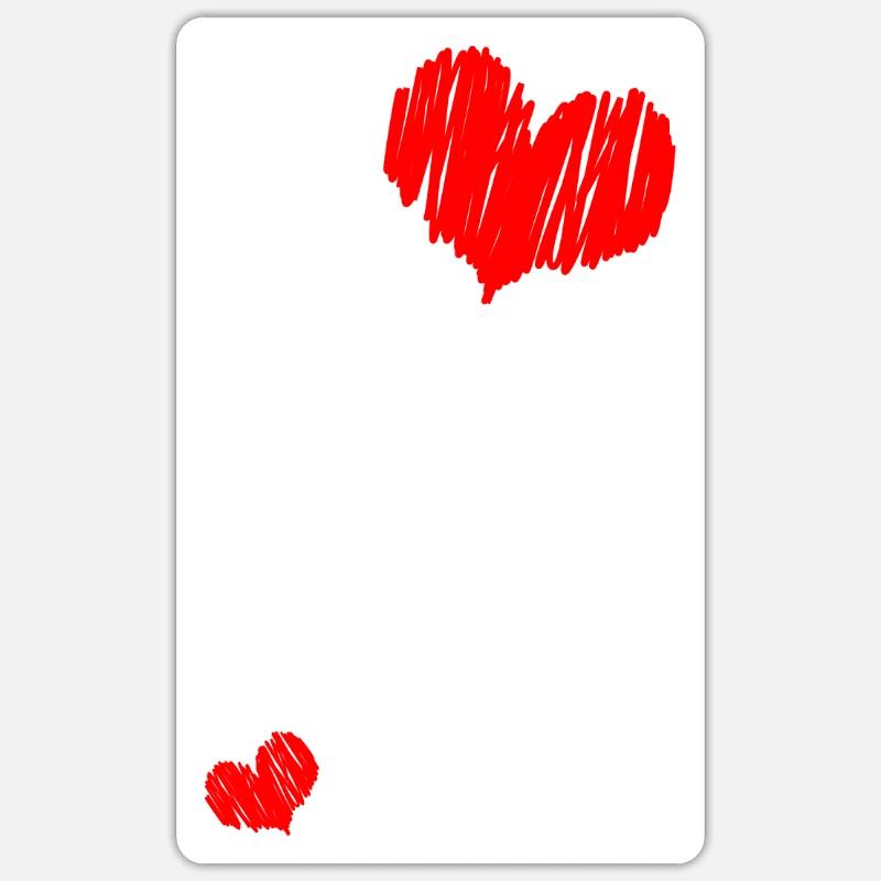 2 coeurs annonce grossesse enceinte - Sticker taille S (10 x 10 cm) - blanc mat