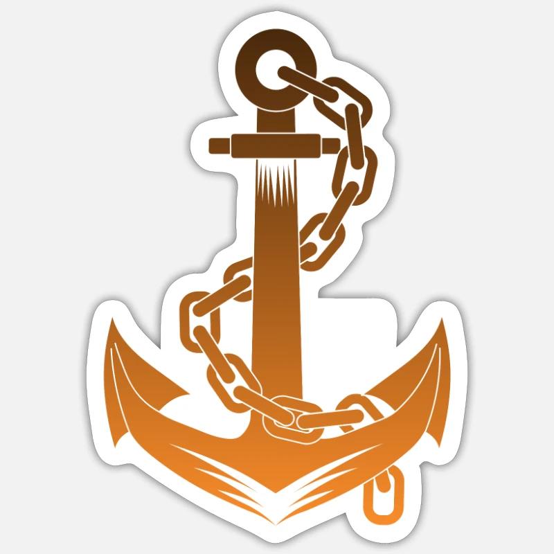 Anker Boot Motorboot Segeln - Sticker Größe S (10 x 10 cm) - Mattweiß