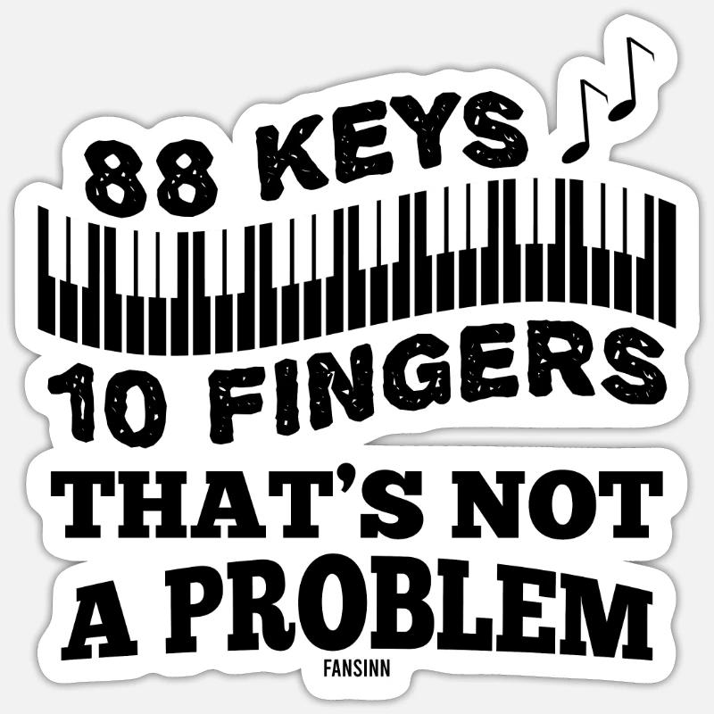 Klavier Keyboard Piano Geschenk Tasten - Sticker Größe S (10 x 10 cm) - Mattweiß