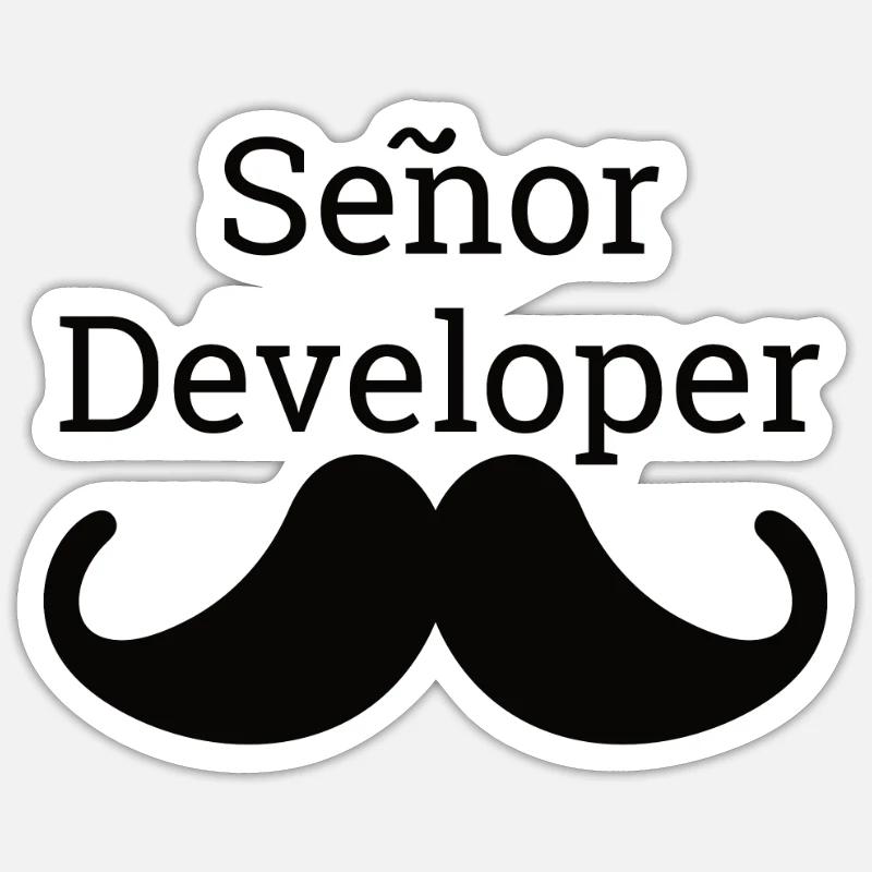 "Senor Developer, Senior Developer" |Programmierer Sticker Größe S (10 x 10 cm)