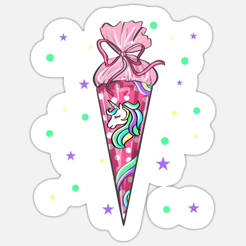 School cone - Sticker size S (10 x 10 cm) - white matte