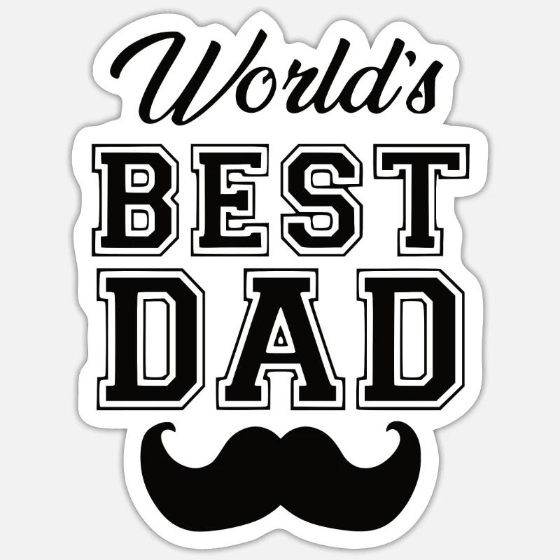 Bester Papa - Sticker Größe S (10 x 10 cm) - Mattweiß