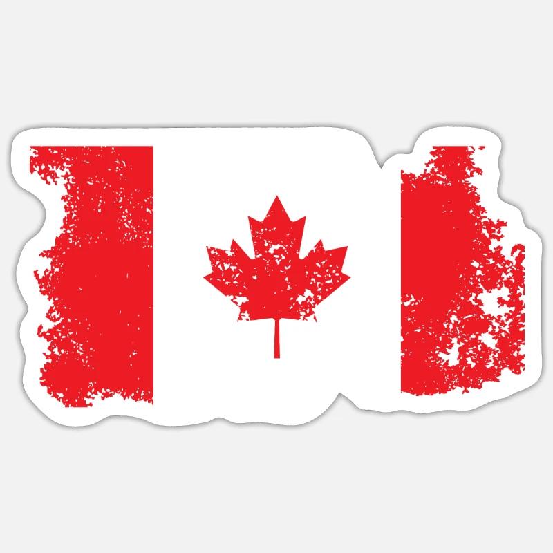 Drapeau de feuille d'érable Canada Canada Sticker taille S (10 x 10 cm)