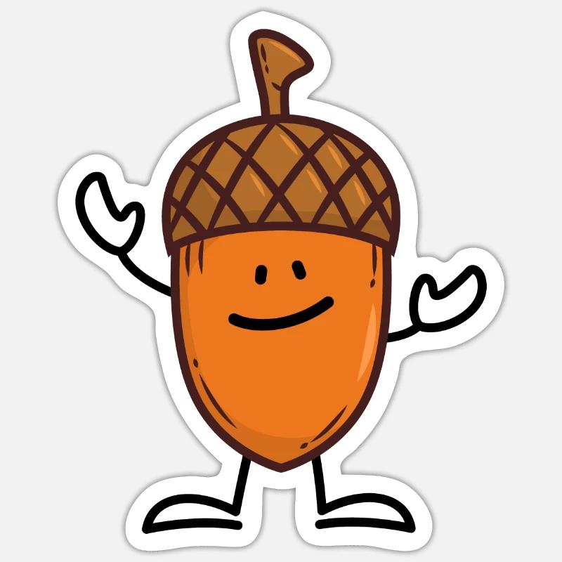 Eichel Herbst Eiche Baum Sticker Größe S (10 x 10 cm)