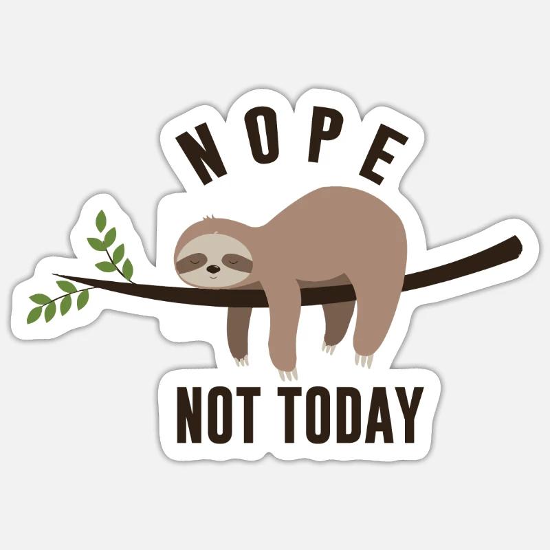 Keep Calm And Sloth On - Sticker Größe S (10 x 10 cm) - Mattweiß