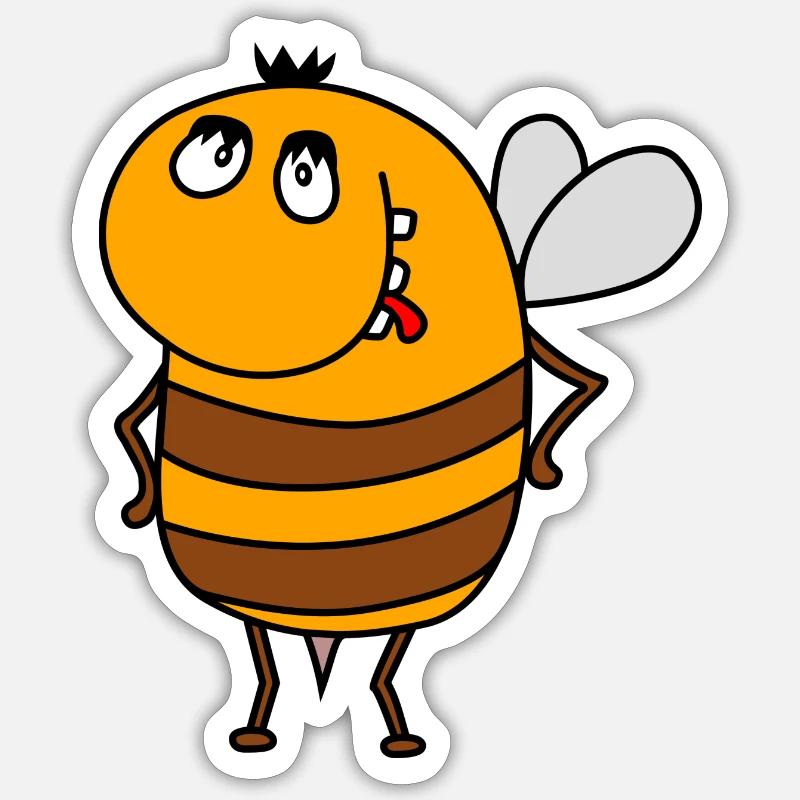 Abeille - Sticker taille S (10 x 10 cm) - blanc mat
