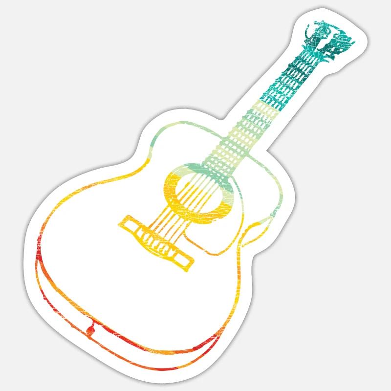 Gitarre Geschenk - Sticker Größe S (10 x 10 cm) - Mattweiß