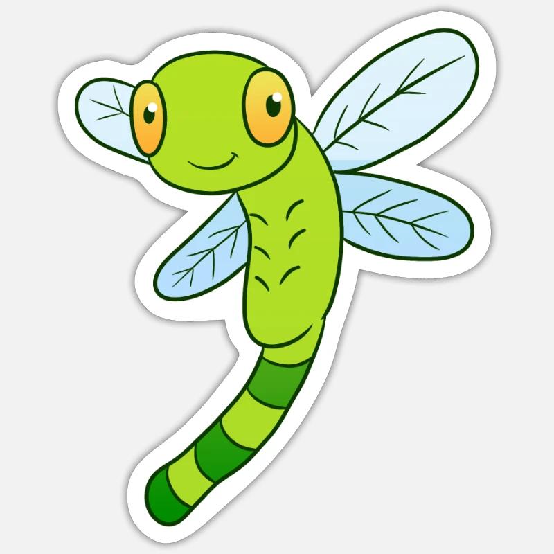 libellule - Sticker taille S (10 x 10 cm) - blanc mat