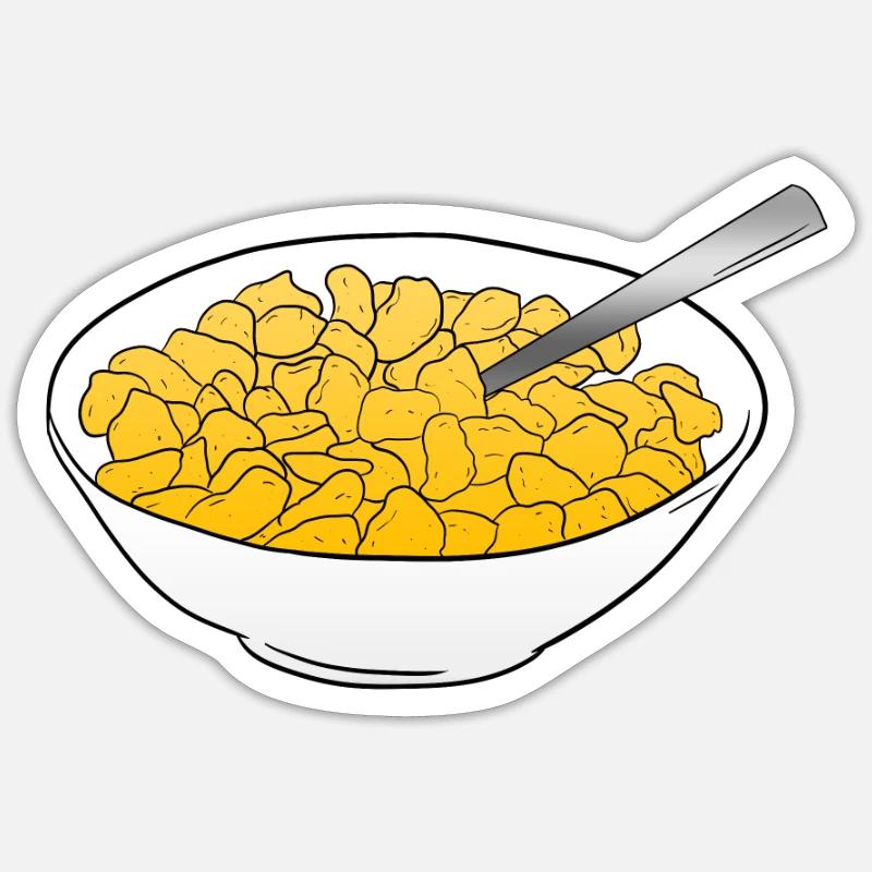 Cornflakes - Sticker Größe S (10 x 10 cm) - Mattweiß