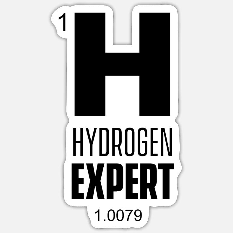 Expert en hydrogène Pile à combustible Hydrogène H Sticker taille S (10 x 10 cm)
