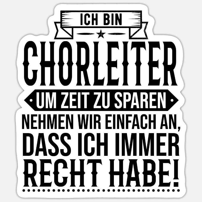 Chorleiter Dirigent Chor Gesangschor Sticker Größe S (10 x 10 cm)