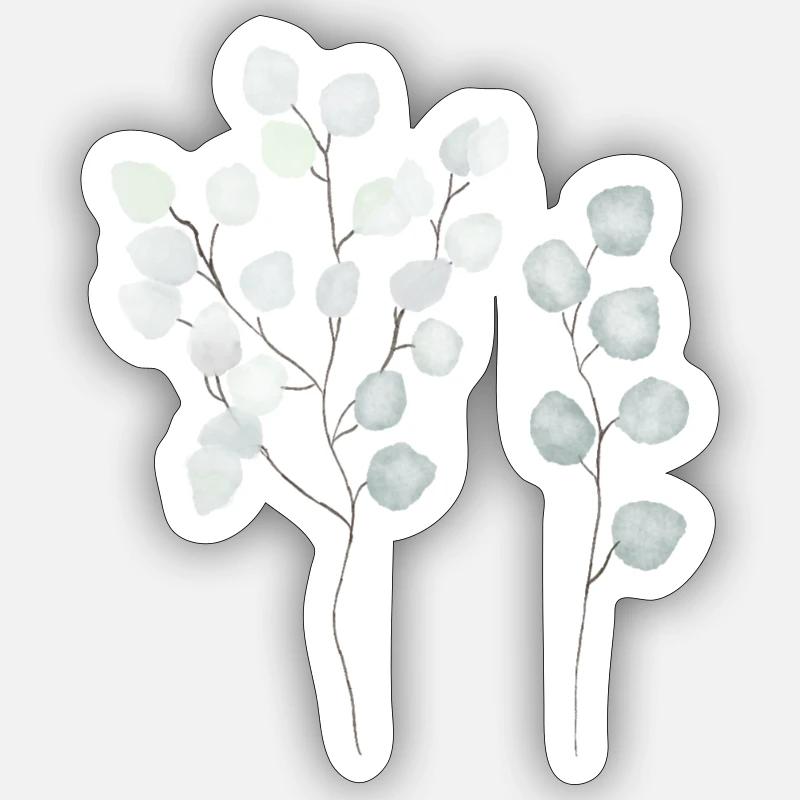 eucalyptus - Sticker size S (10 x 10 cm) - white matte