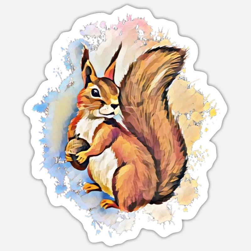 squirrel - Sticker size S (10 x 10 cm) - white matte