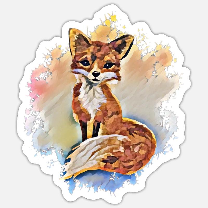Fuchs - Sticker Größe S (10 x 10 cm) - Mattweiß