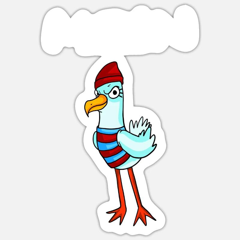 Moin mit Möwe - Moin Möwe - Sticker Größe S (10 x 10 cm)