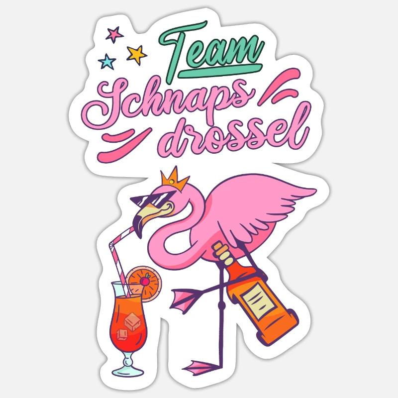 Team Schnapsdrossel Mädelsabend Geschenk Sticker Größe S (10 x 10 cm)