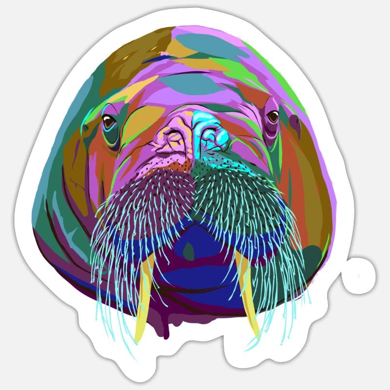 Walrus - Sticker size S (10 x 10 cm) - white matte