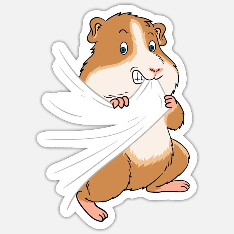 Conception de peau de grignotage de cochon d'Inde - Sticker taille S (10 x 10 cm) - blanc mat