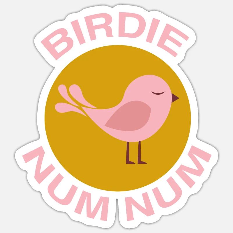 Birdie Num Num - Sticker taille S (10 x 10 cm) - blanc mat